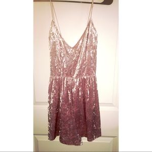 Light pink crushed velvet romper
